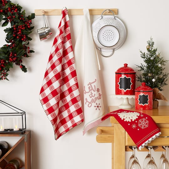 DII® Santa Chef Clause Kitchen, Let It Snow Dishtowel Set